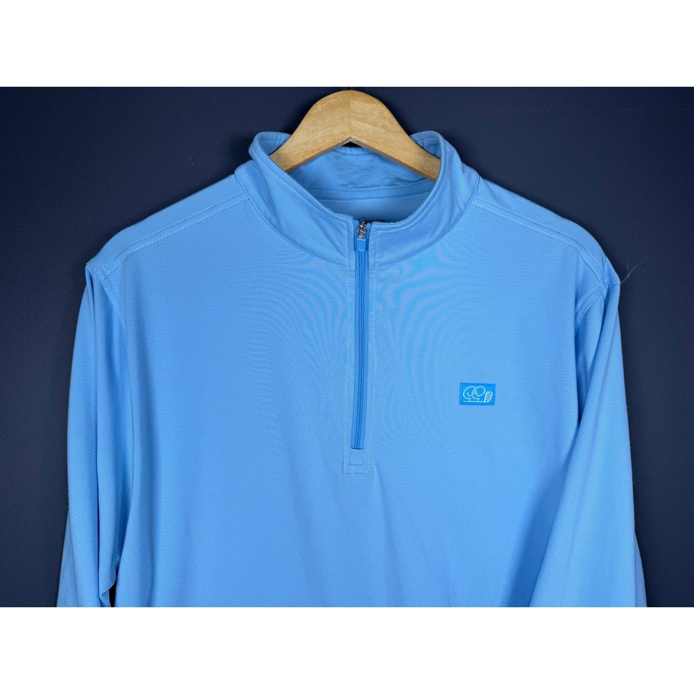 Good Good Golf Mens Large Light Blue Performance Quarter Zip Pullover